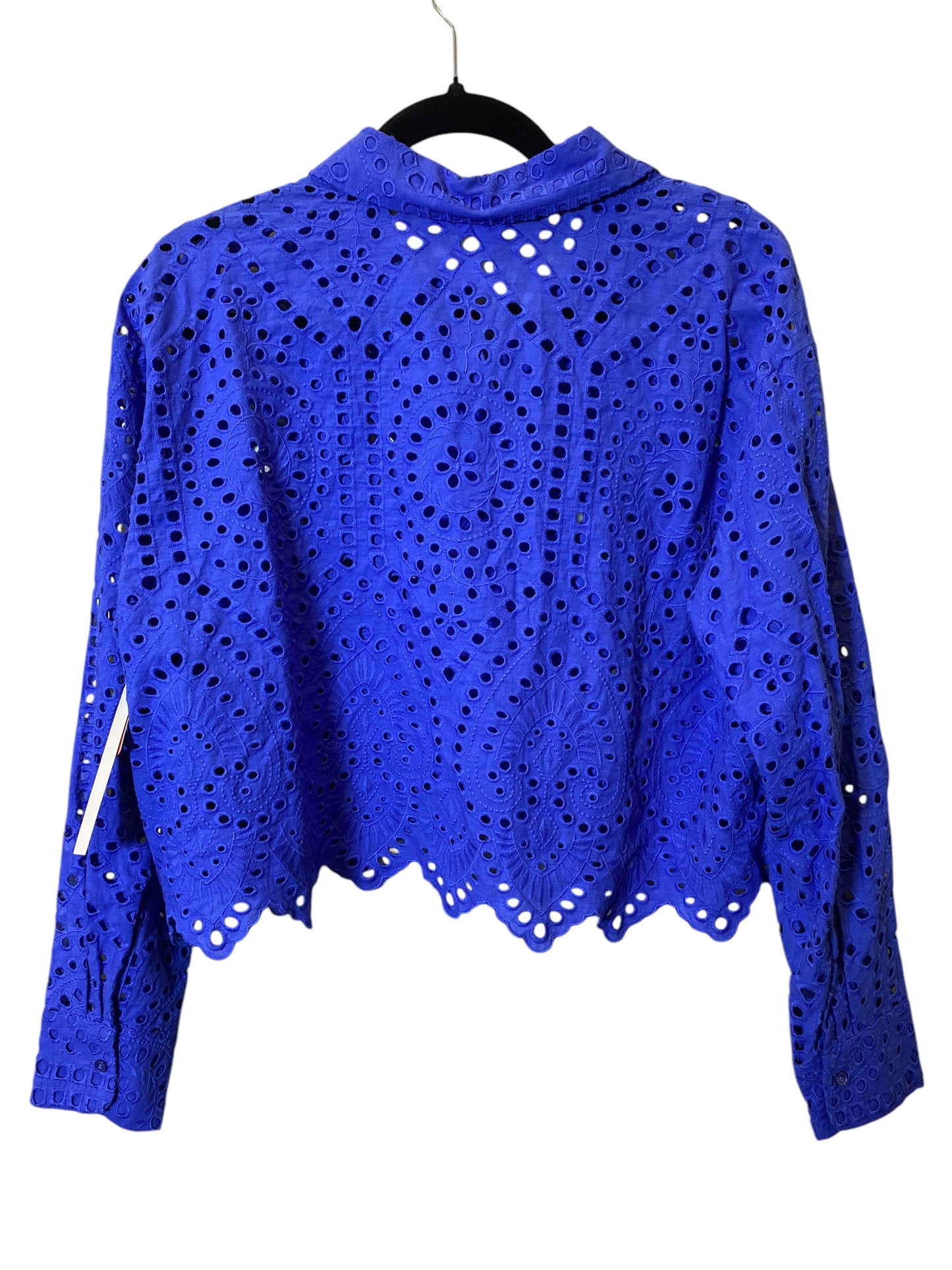 Blouse Long Sleeve By H&m In Blue, Size: L