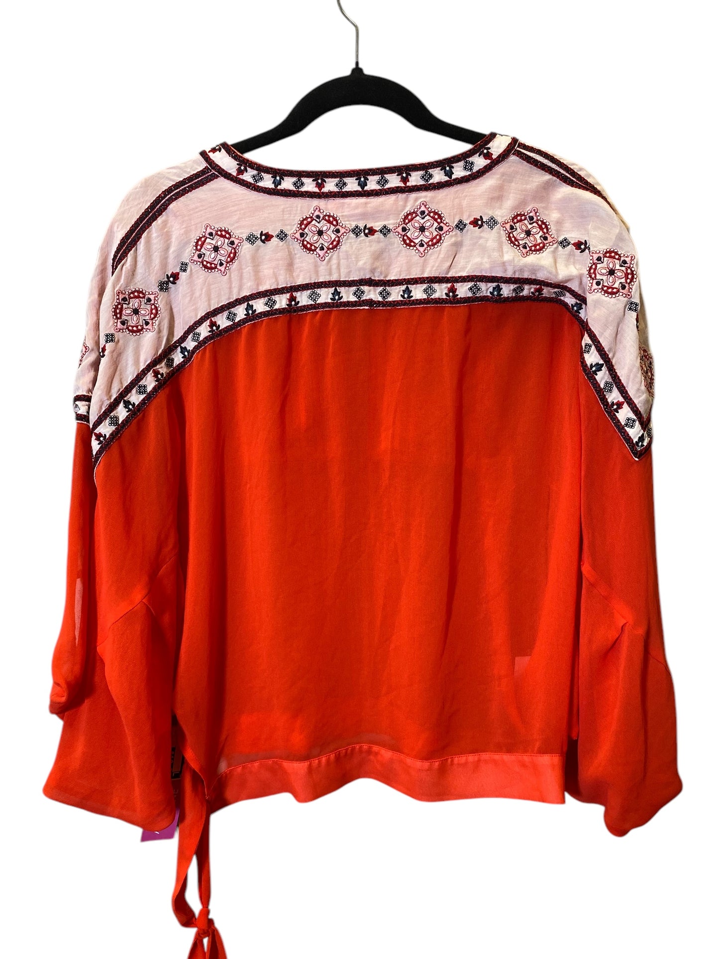 Top 3/4 Sleeve By Mm Couture In Orange, Size: L