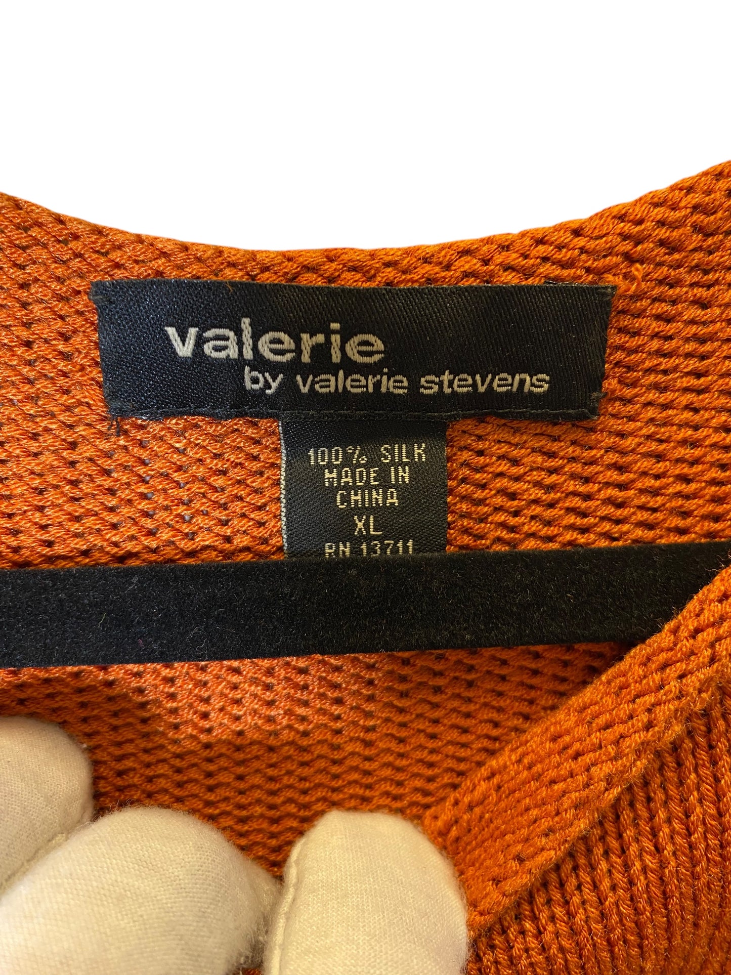 Vest Sweater By Valerie Stevens In Orange, Size: Xl