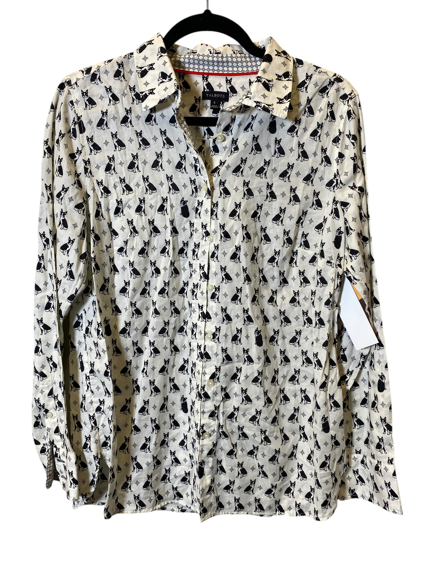 Blouse Long Sleeve By Talbots In Black & White, Size: S