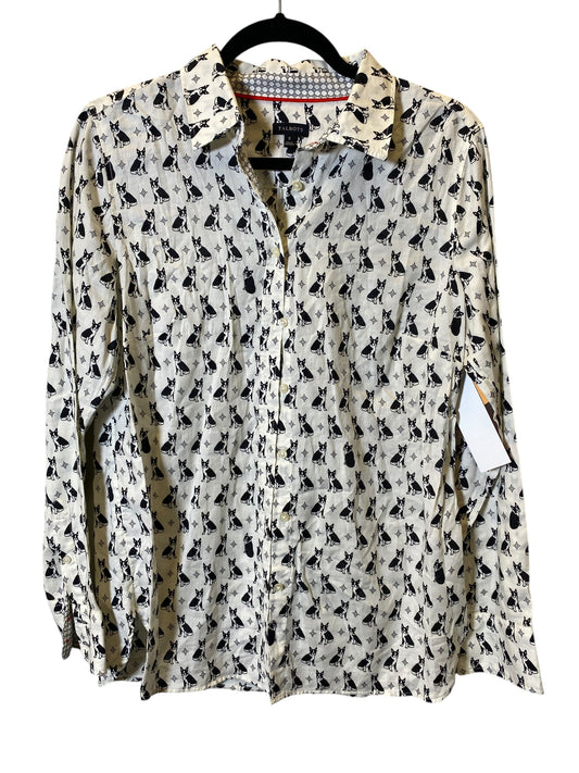 Blouse Long Sleeve By Talbots In Black & White, Size: S