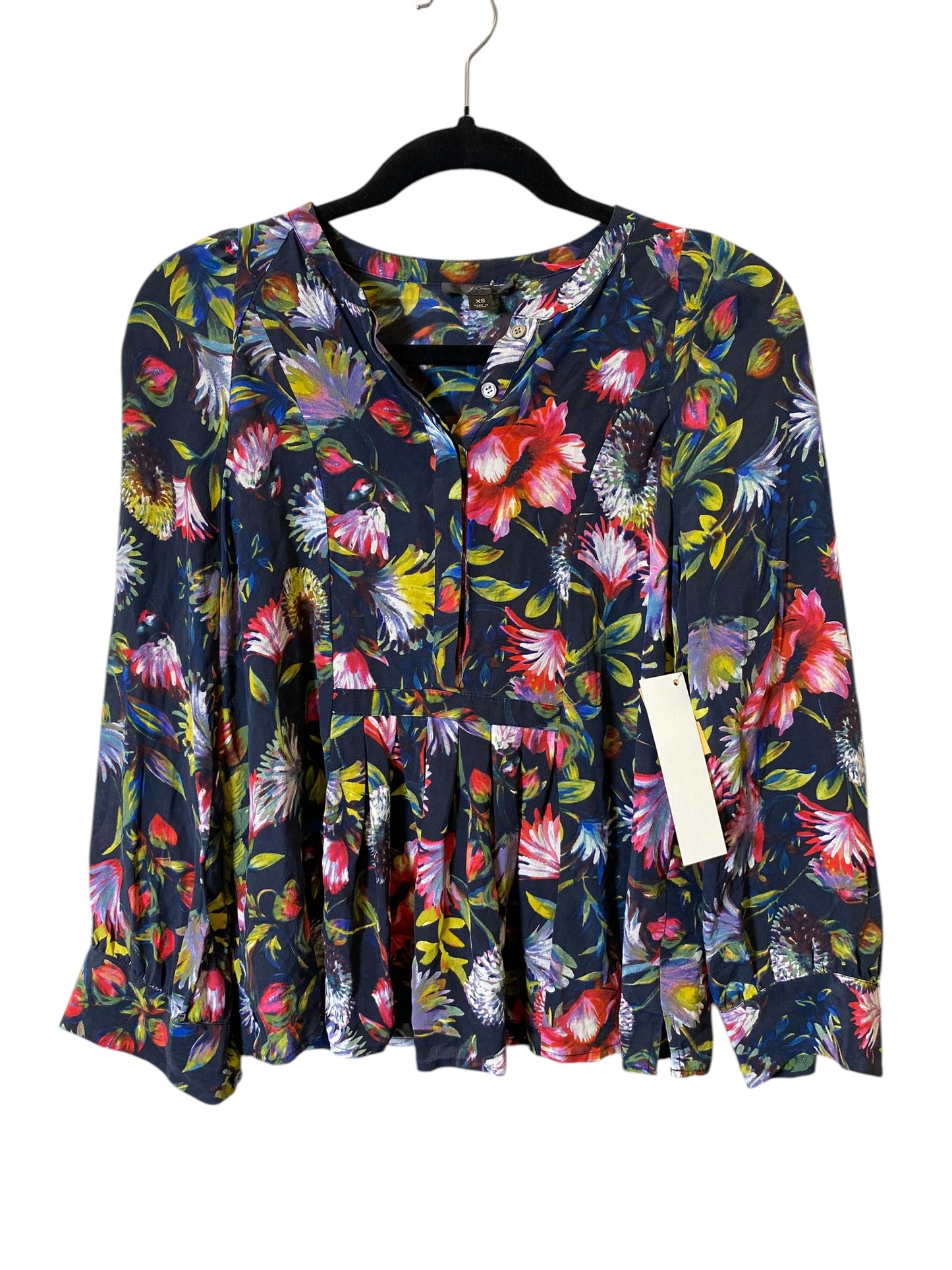 Top Long Sleeve By J. Crew In Floral Print, Size: Xs