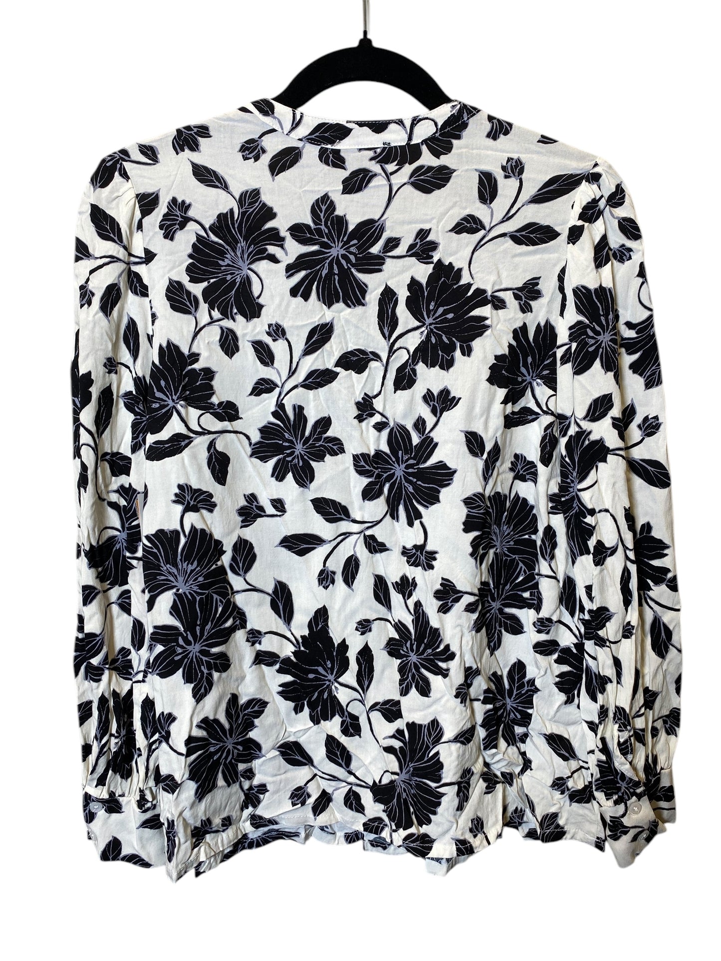 Top Long Sleeve By Jessica Simpson In Black & White, Size: L