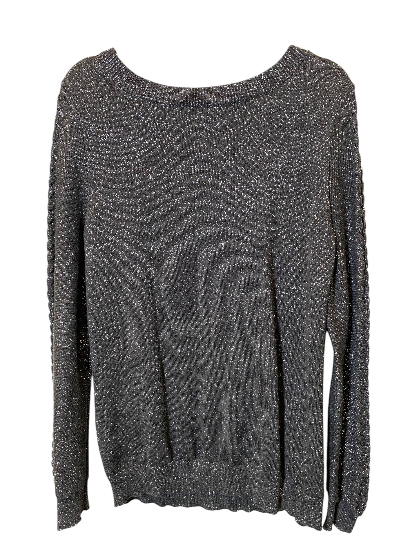 Sweater By Michael By Michael Kors In Black & Silver, Size: L