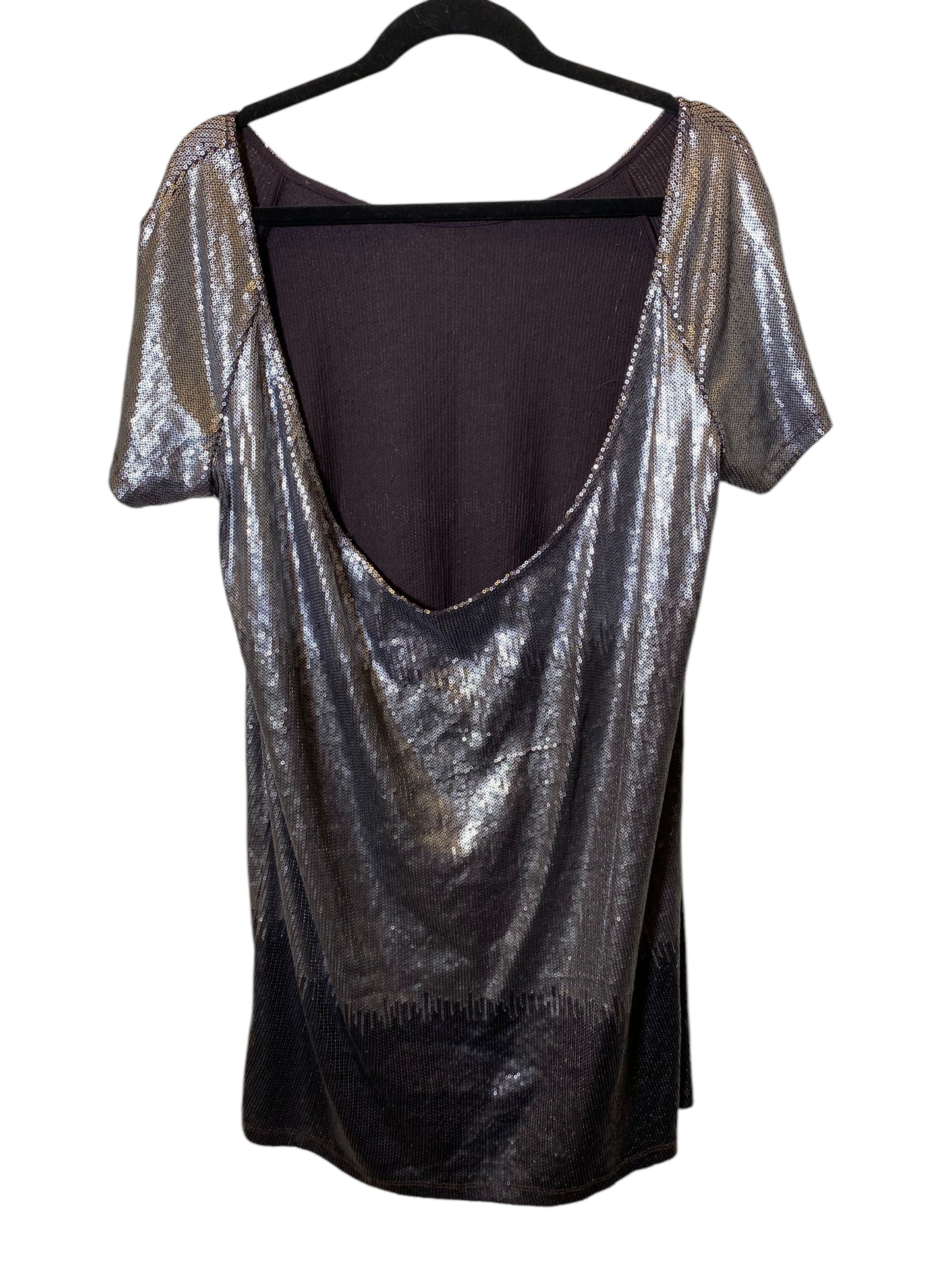 Top Short Sleeve By Free People In Silver, Size: M