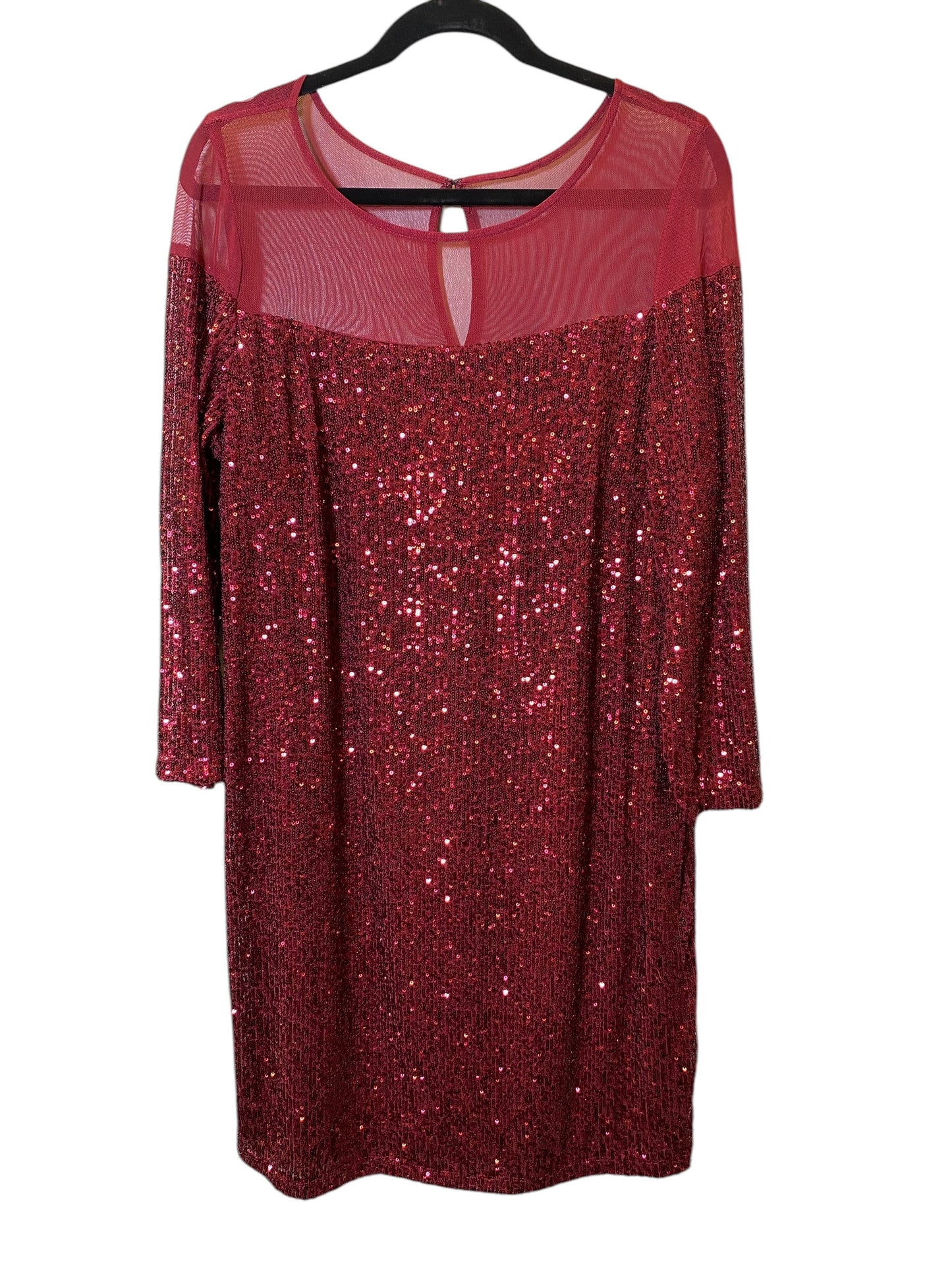 Dress Party Midi By R And M Richards In Red, Size: Xl