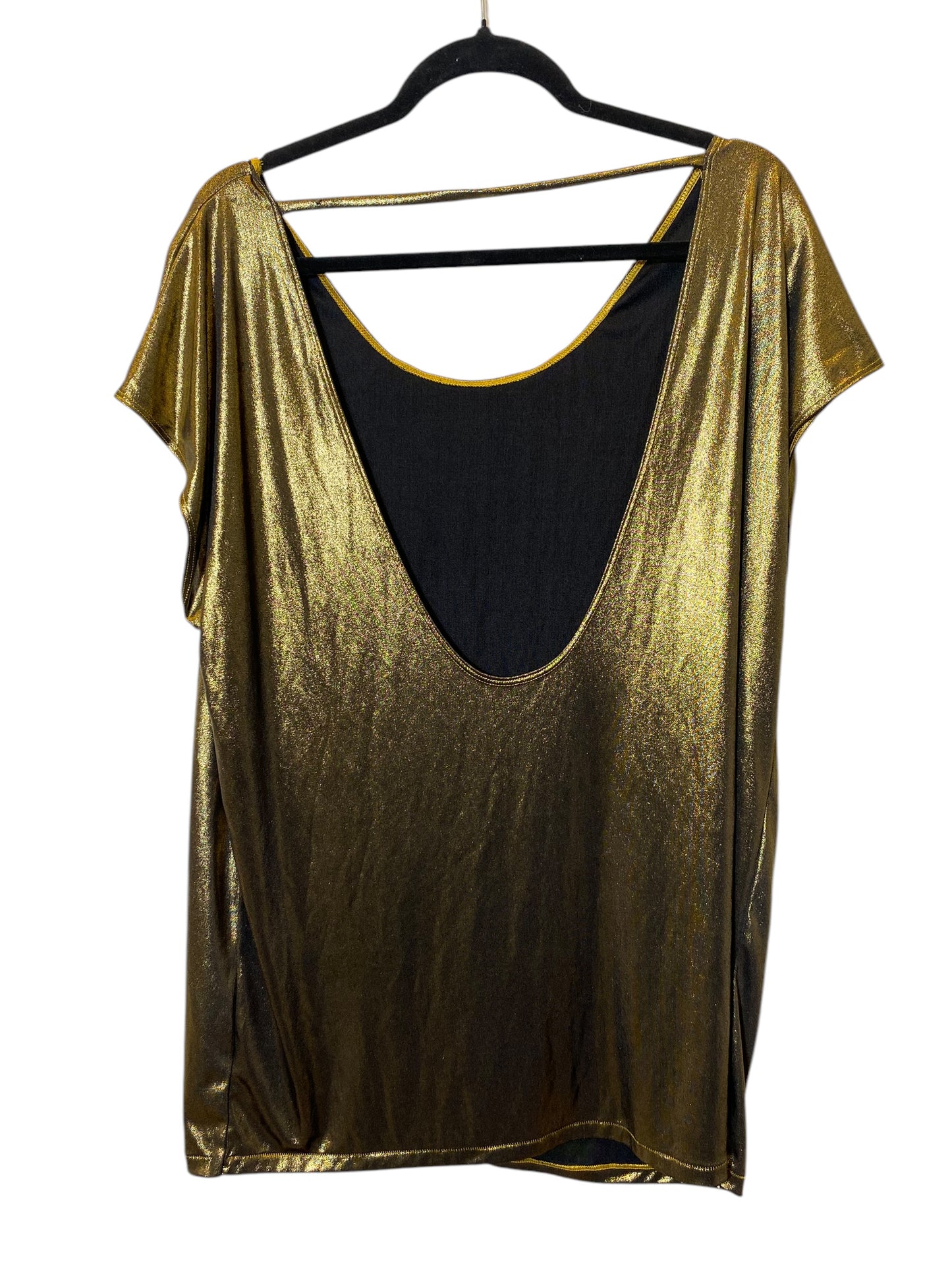 Top Short Sleeve By American Apparel In Gold, Size: S