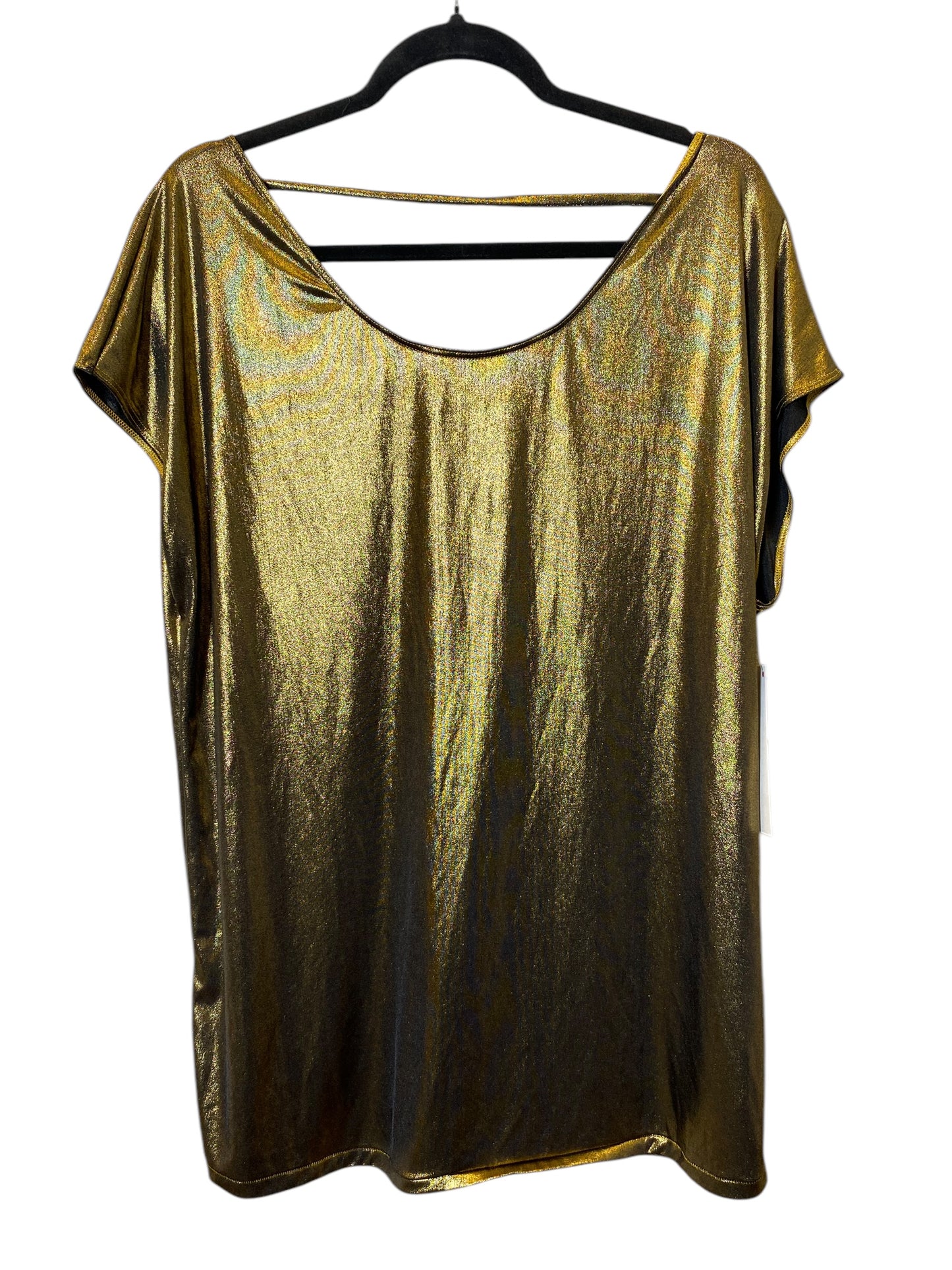 Top Short Sleeve By American Apparel In Gold, Size: S