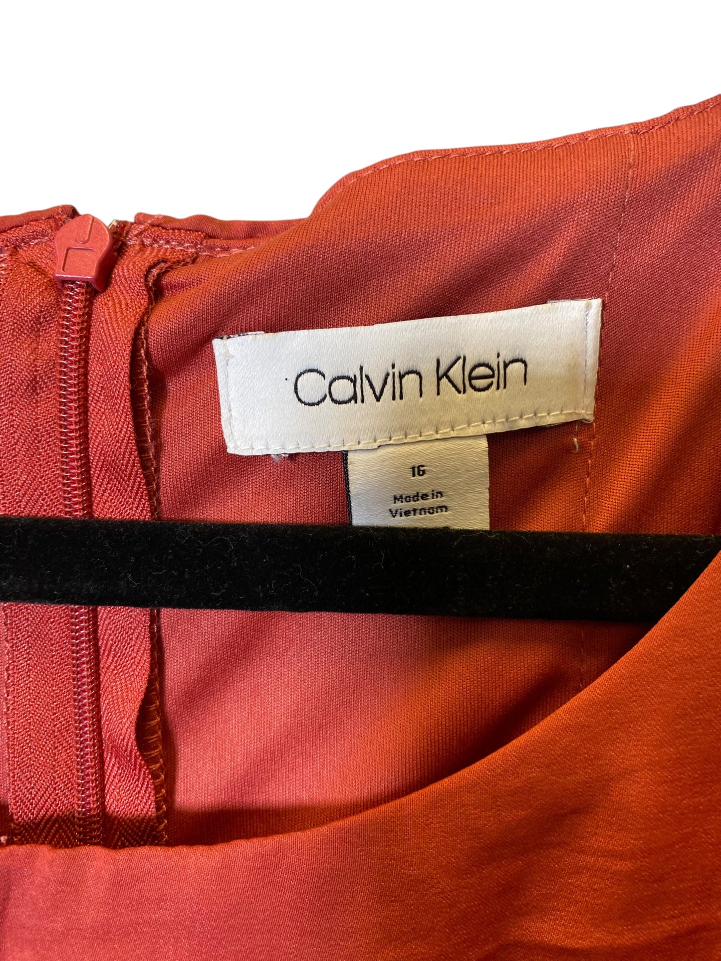 Dress Casual Midi By Calvin Klein In Bronze, Size: Xl