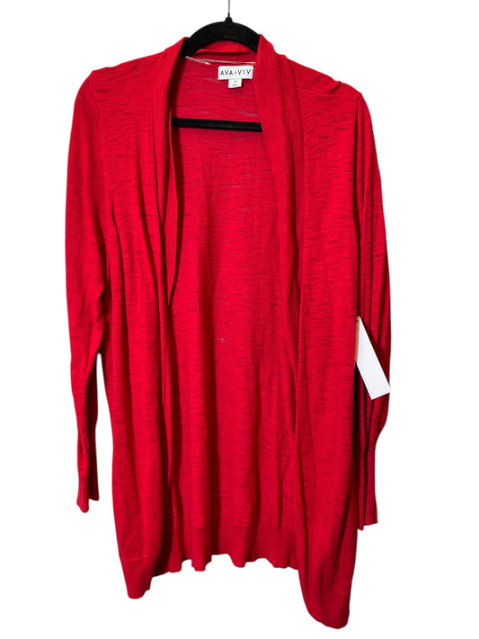 Cardigan By Ava & Viv In Red, Size: 2x