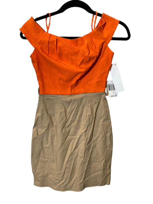 Dress Casual Midi By Cmc In Orange & Tan, Size: Xs