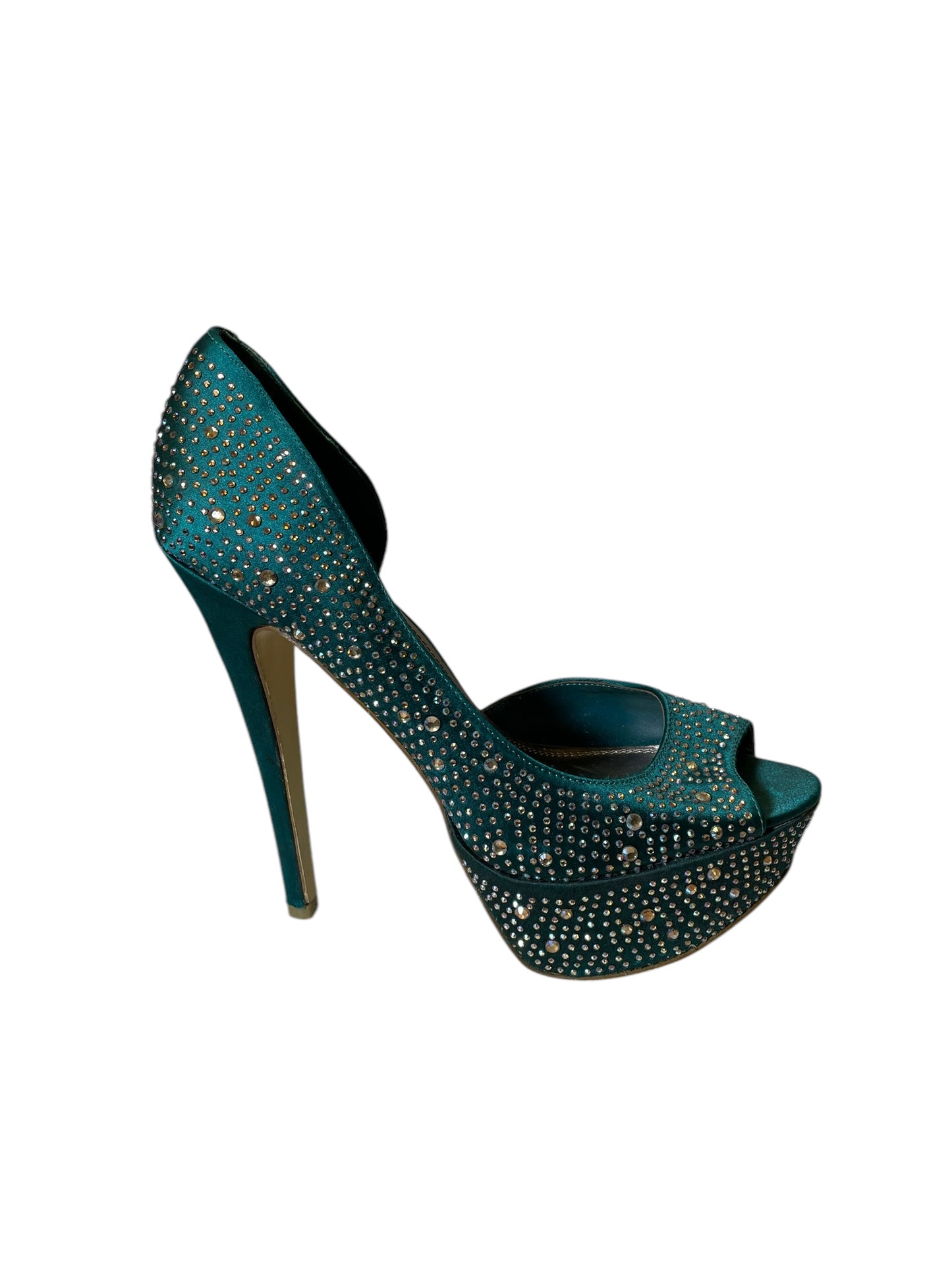 Sandals Heels Stiletto By Bakers Shoes In Green, Size: 8