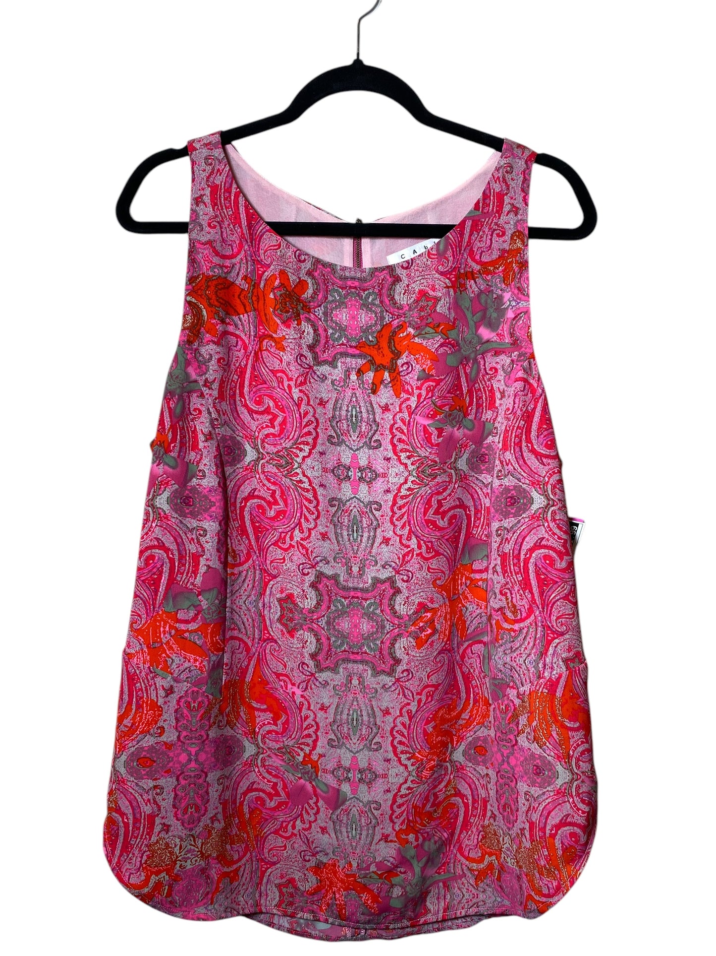 Top Sleeveless By Cabi In Pink & Red, Size: Xl