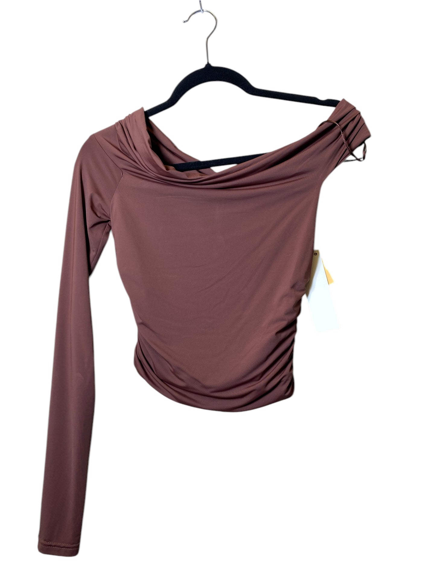 Top Long Sleeve By Zara In Brown, Size: Xs