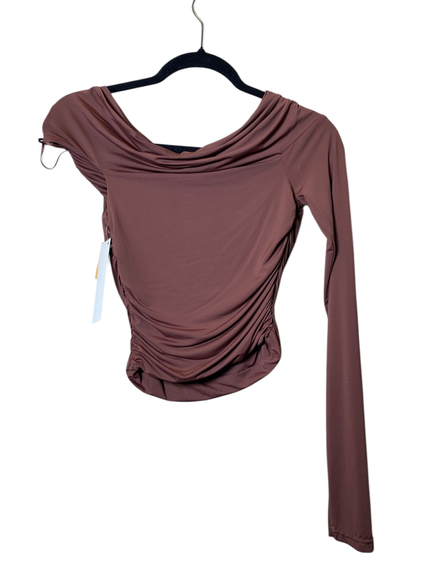 Top Long Sleeve By Zara In Brown, Size: Xs