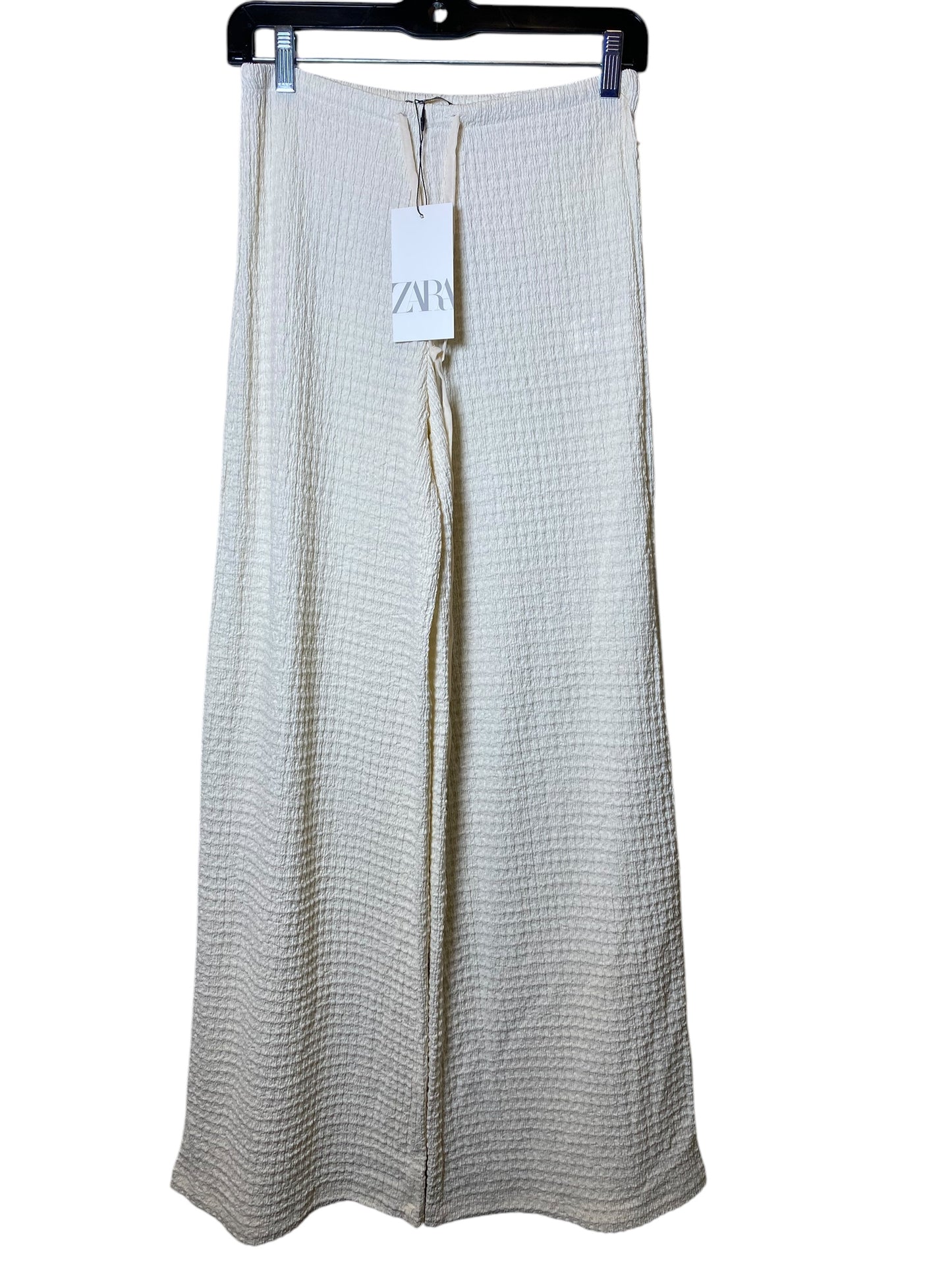 Pants Wide Leg By Zara In Cream, Size: S