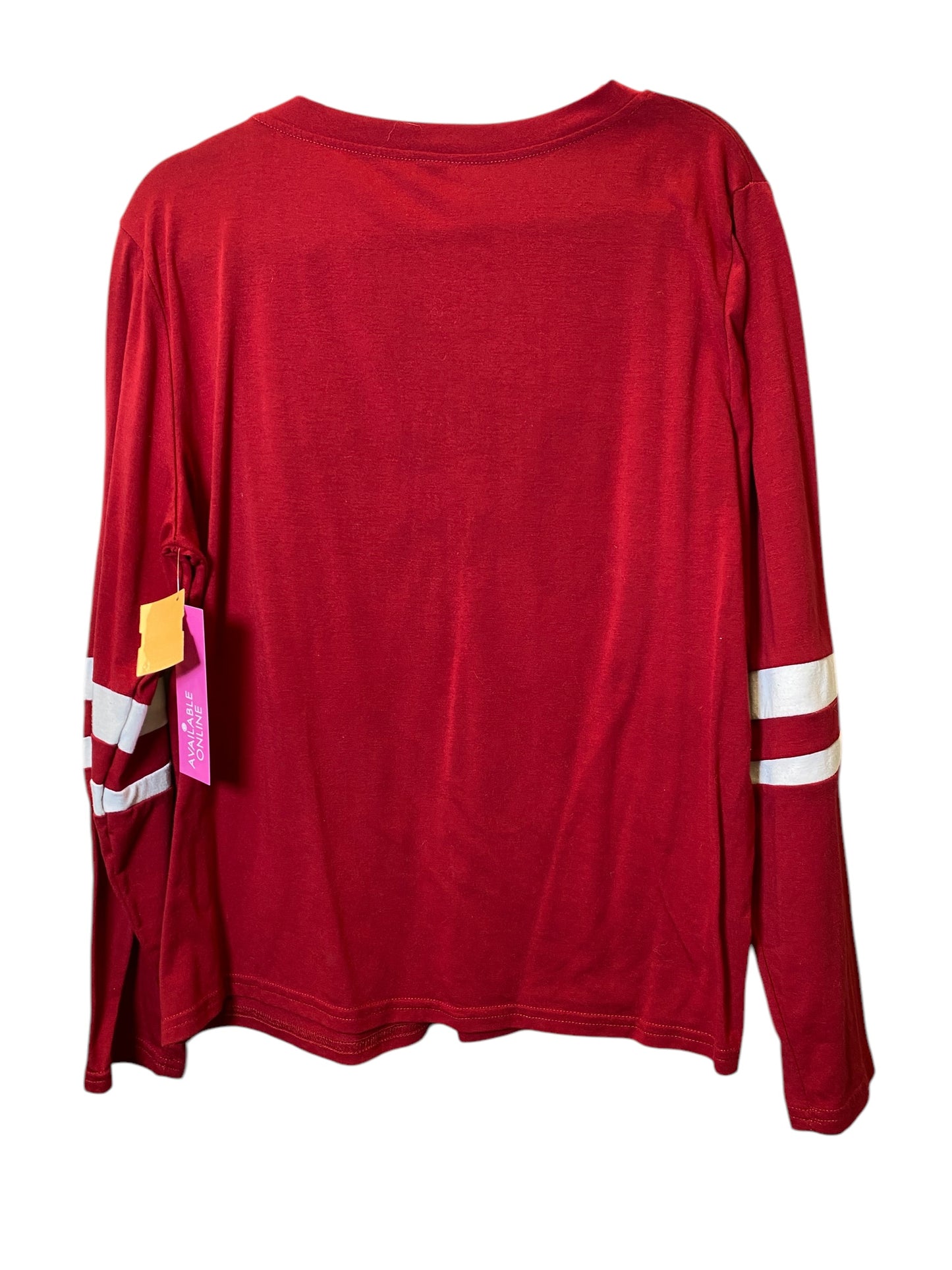 Top Long Sleeve Basic By Shein In Red, Size: Xl