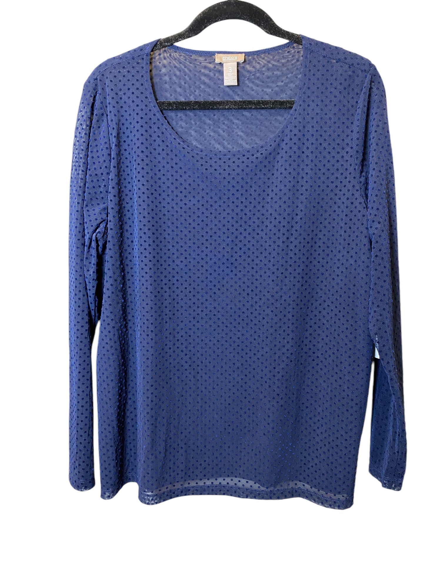 Top Long Sleeve By Chicos In Blue, Size: Xl