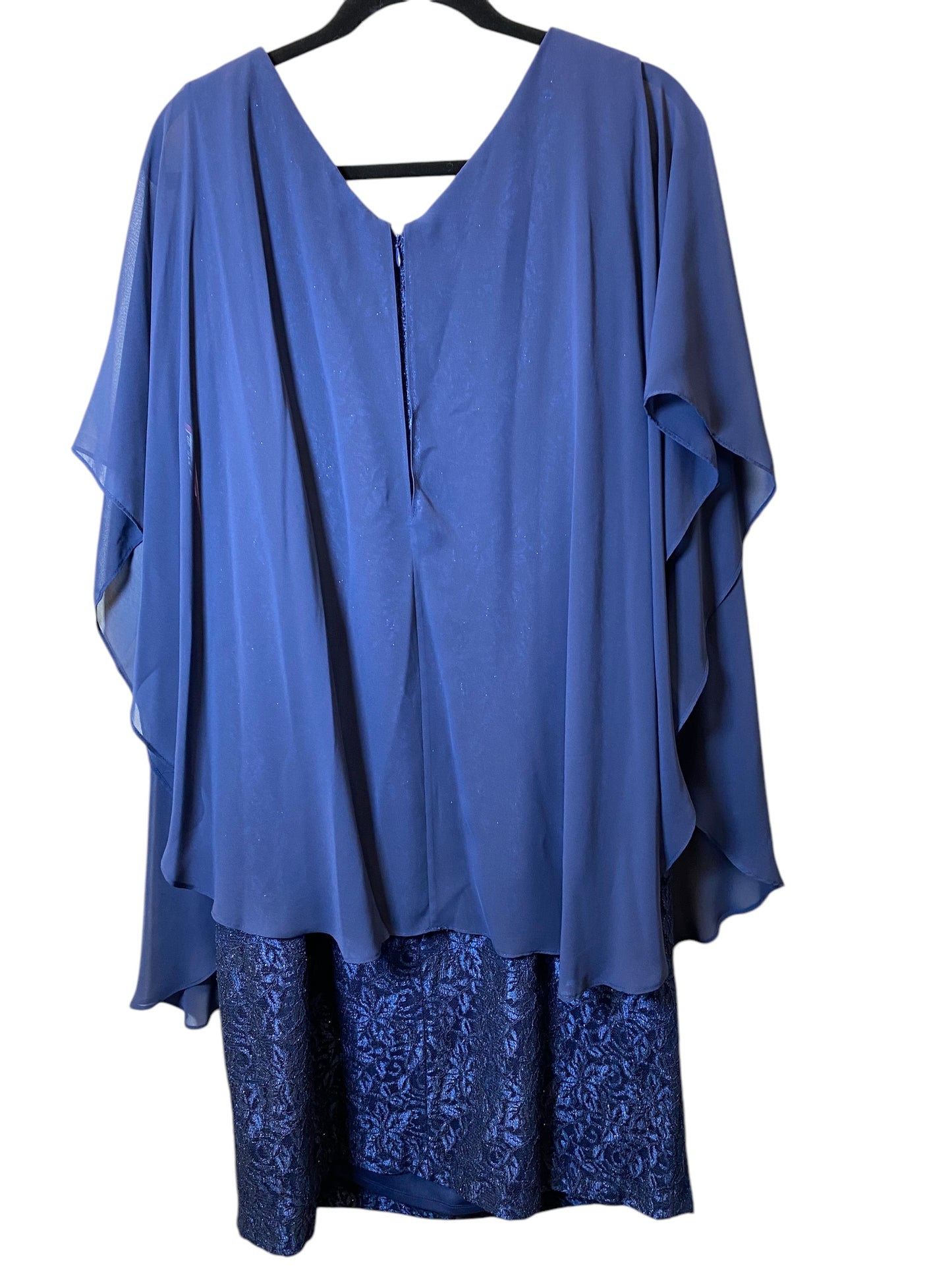 Dress Party Midi By Jessica Howard In Blue, Size: 1x