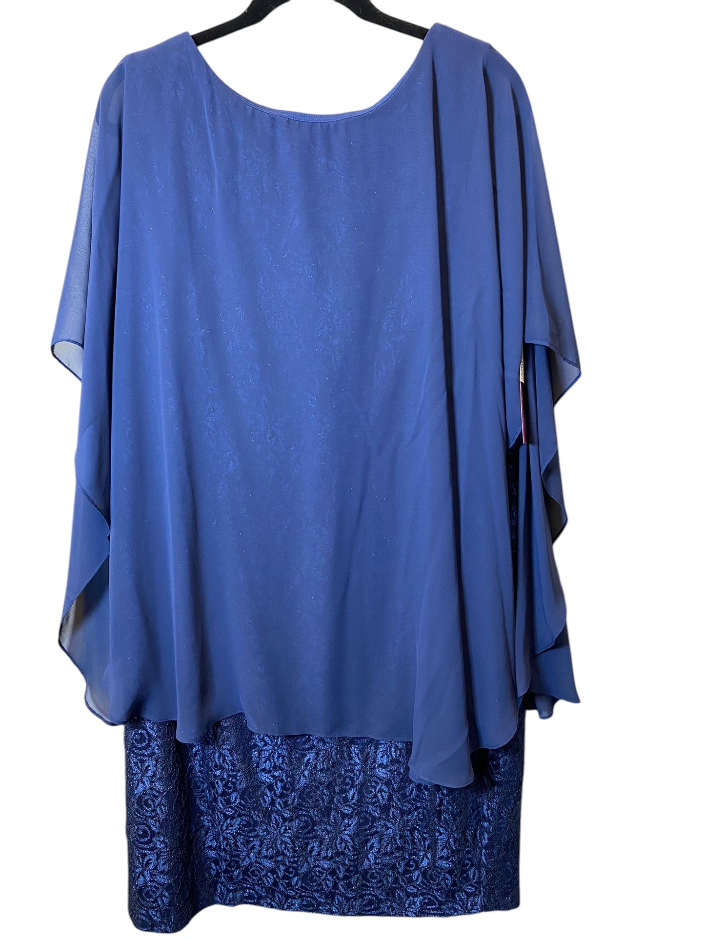 Dress Party Midi By Jessica Howard In Blue, Size: 1x