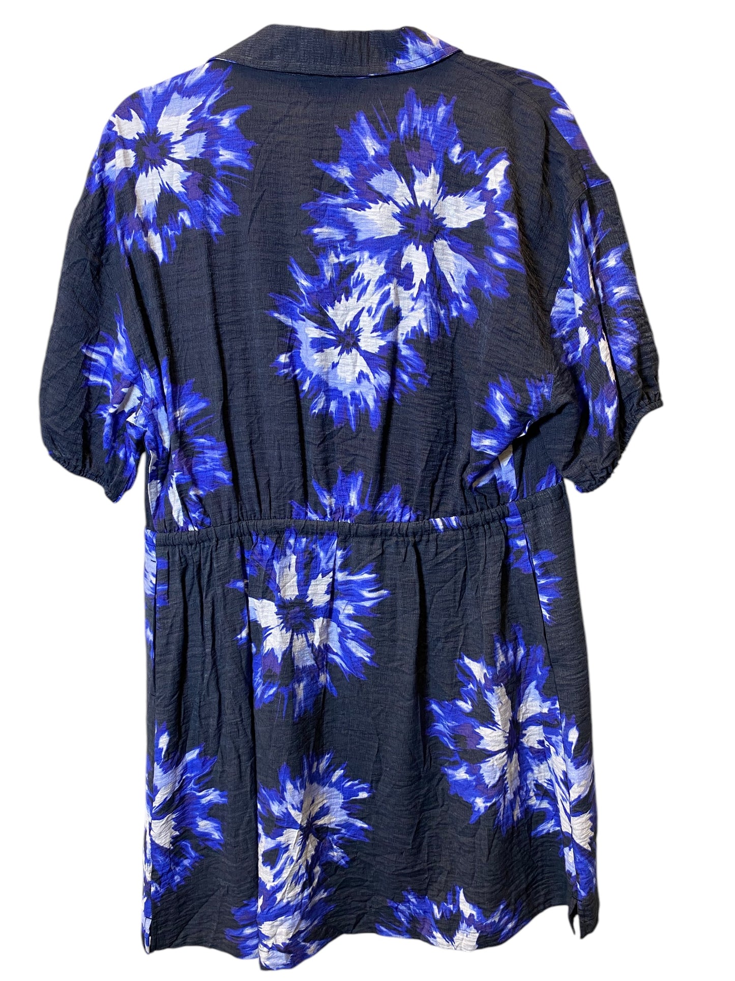 Dress Casual Midi By Simply Vera In Blue & White, Size: L