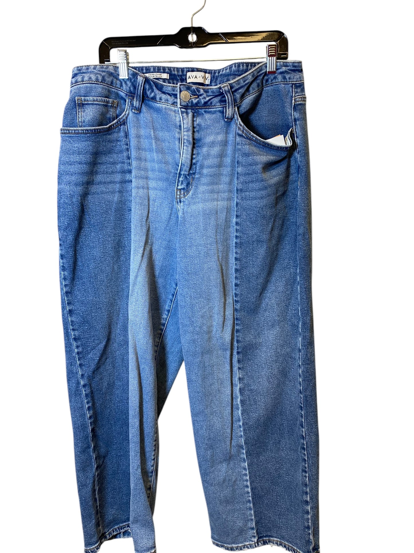 Jeans Straight By Ava & Viv In Blue, Size: 16