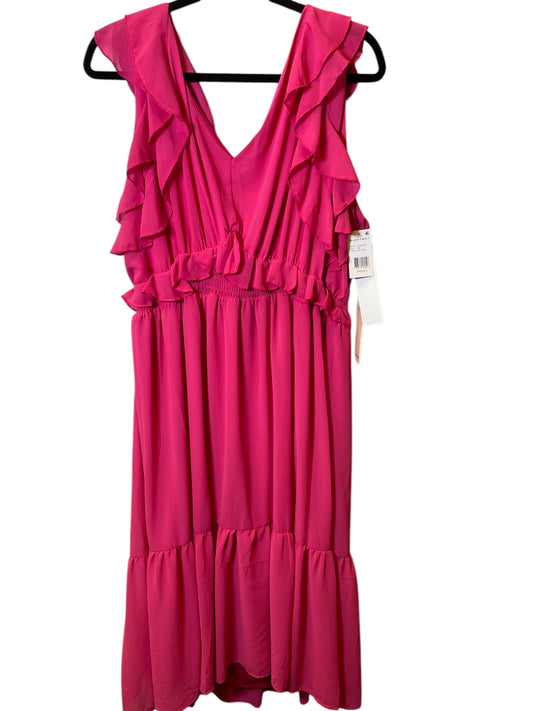 Dress Casual Midi By Cmc In Pink, Size: 2x