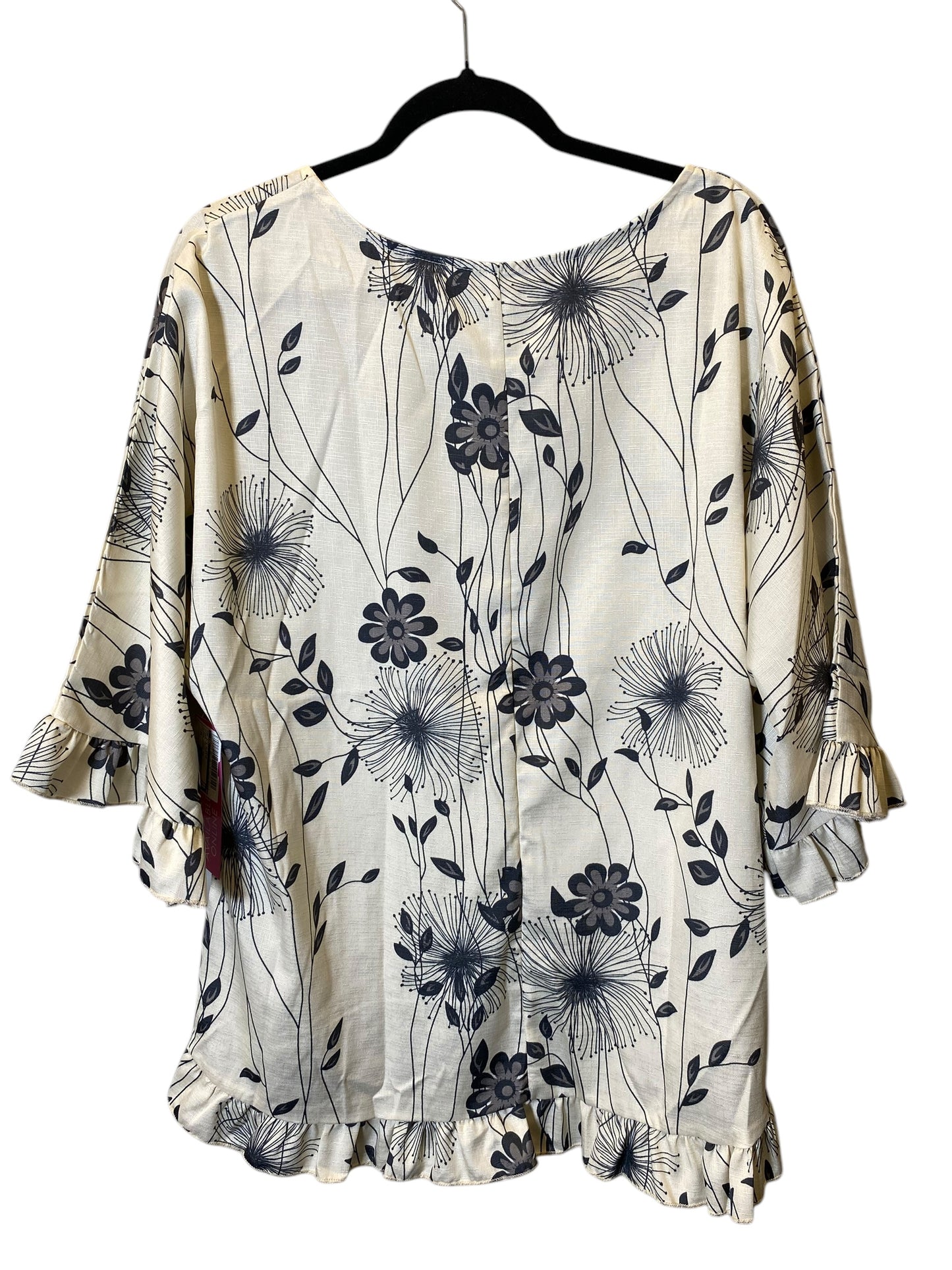 Top 3/4 Sleeve By Cmc In Floral Print, Size: Xl