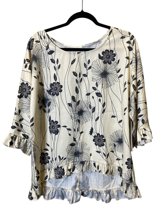 Top 3/4 Sleeve By Cmc In Floral Print, Size: Xl