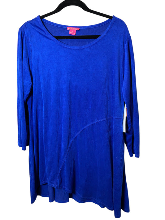 Top Long Sleeve By Sunny Leigh In Blue, Size: Xl