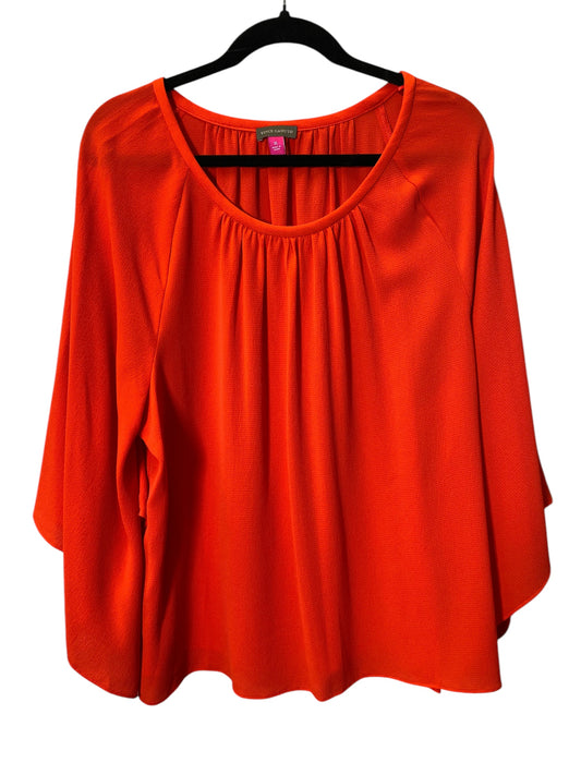 Top Long Sleeve By Vince Camuto In Red, Size: Xl