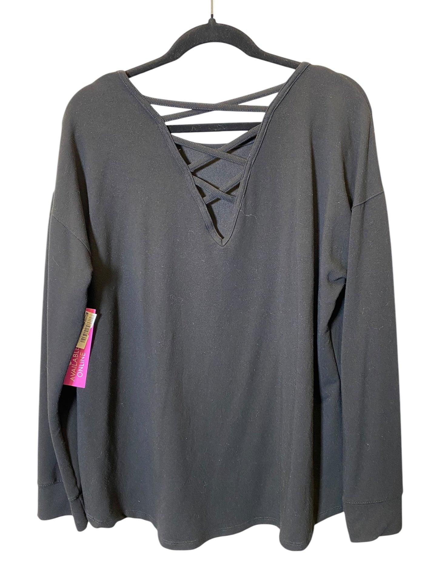 Top Long Sleeve By Danskin In Black, Size: Xl