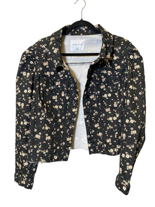 Jacket Denim By Celebrity Pink In Floral Print, Size: Xxl