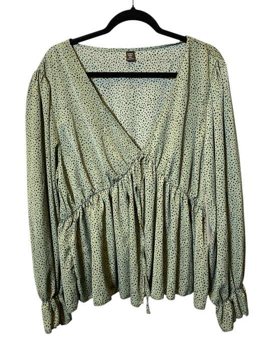 Top Long Sleeve By Shein In Black & Green, Size: 3x