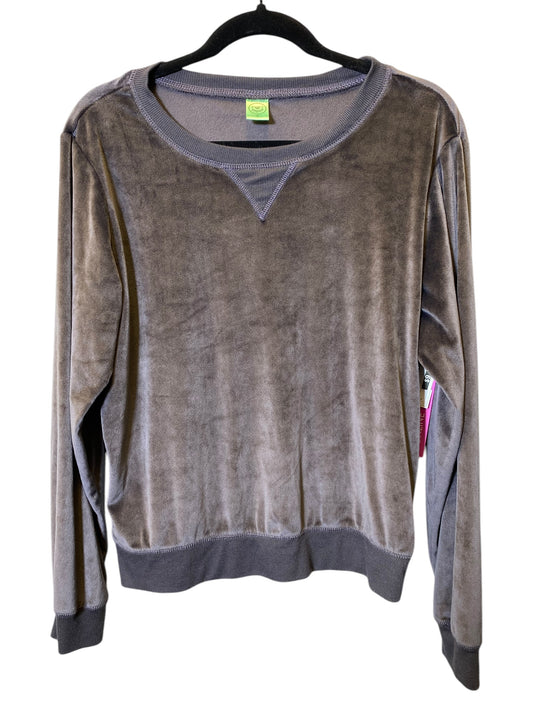 Top Long Sleeve By Cmc In Grey, Size: L