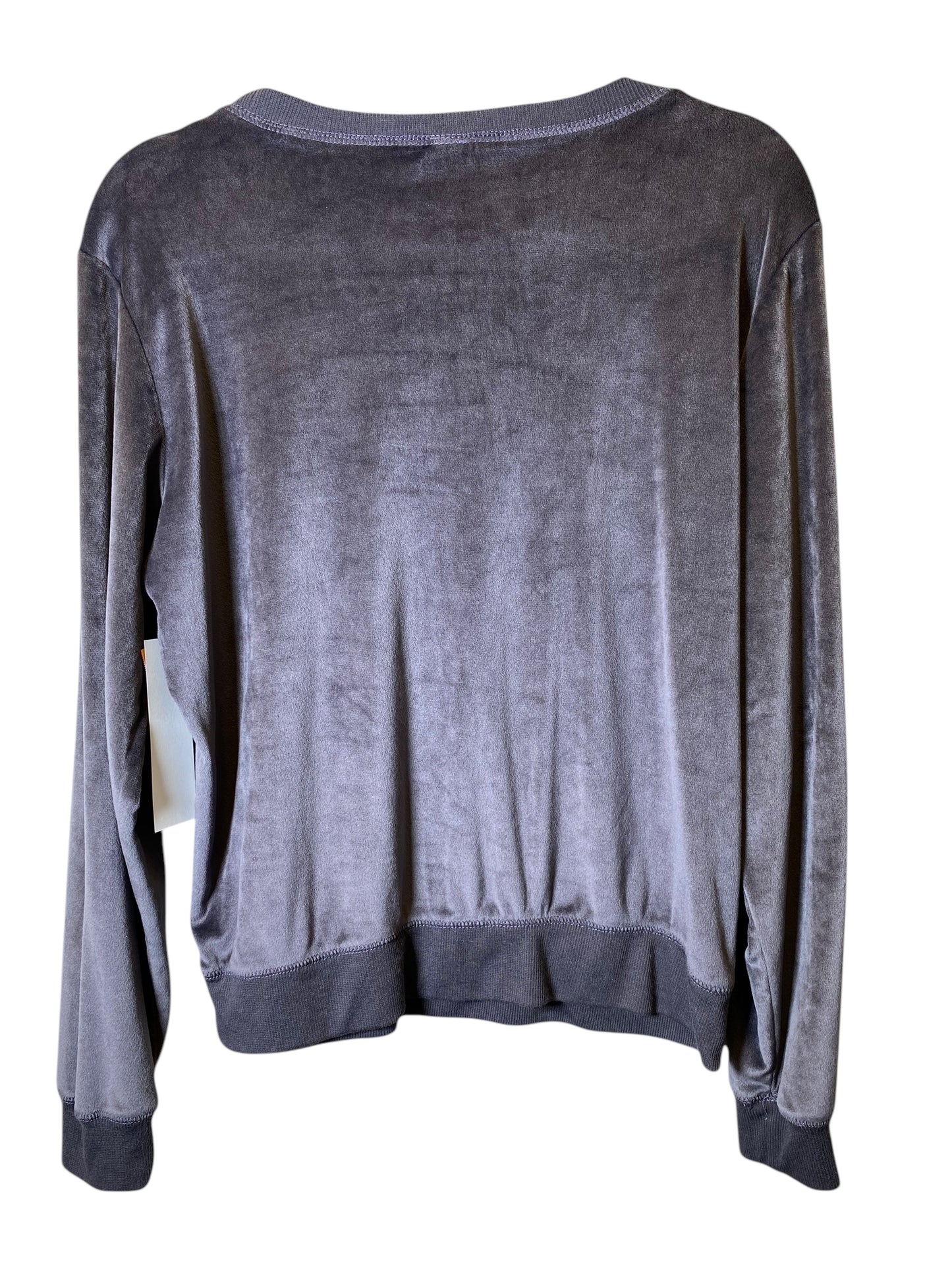 Top Long Sleeve By Cmc In Grey, Size: L