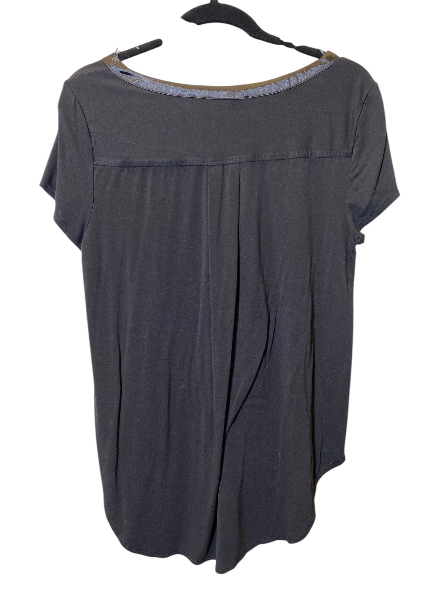 Top Short Sleeve Basic By Joan Vass In Black, Size: L