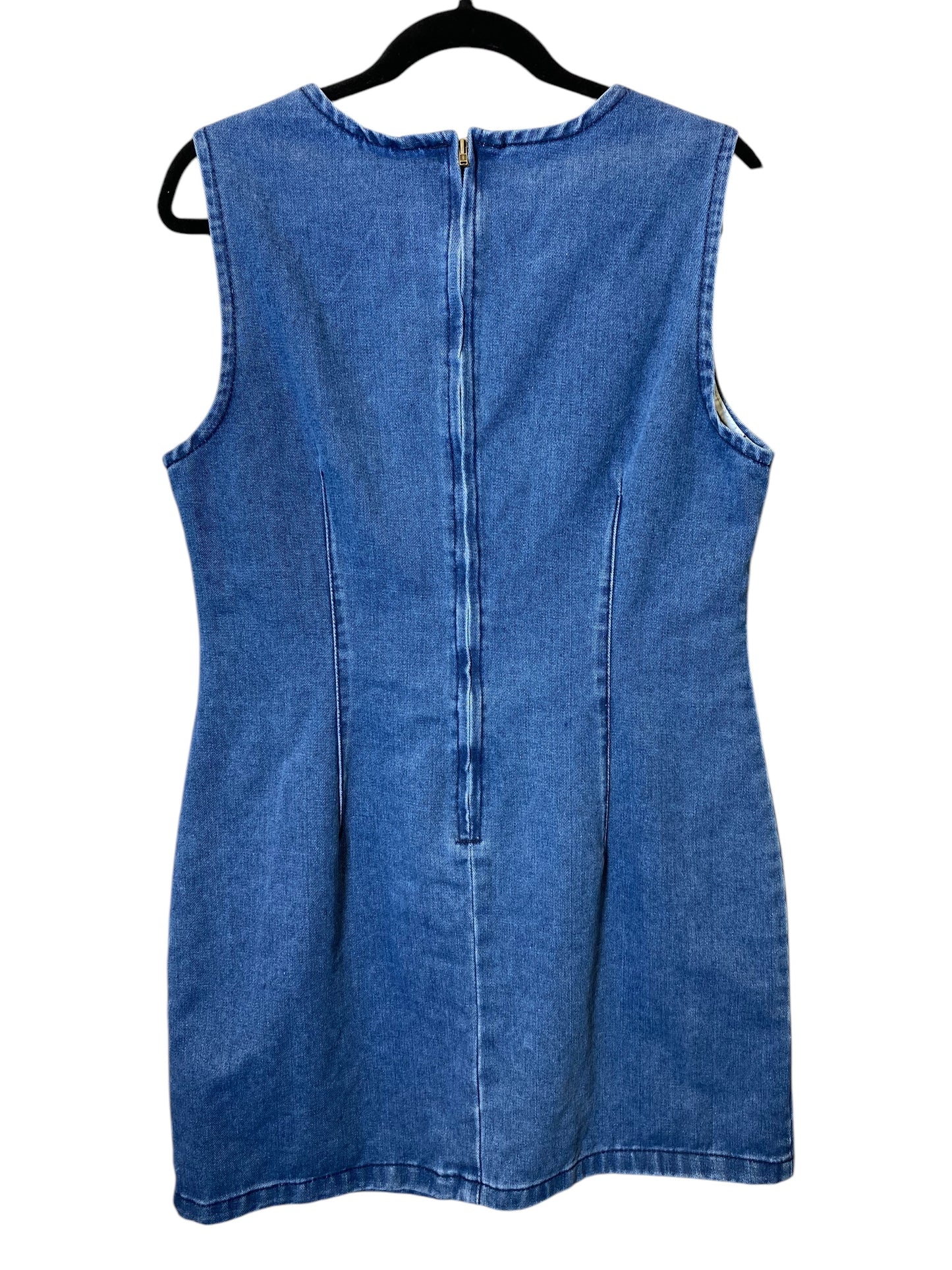 Dress Casual Midi By Cmc In Blue Denim, Size: L