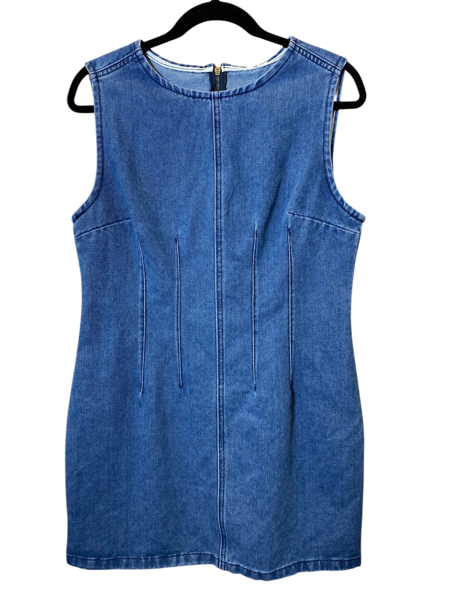 Dress Casual Midi By Cmc In Blue Denim, Size: L