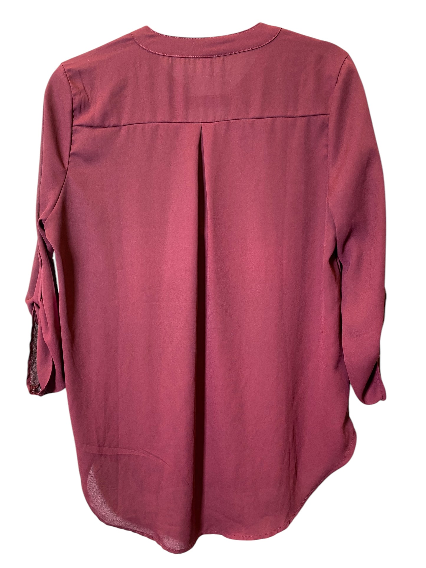 Top Long Sleeve By Zenana Outfitters In Maroon, Size: L