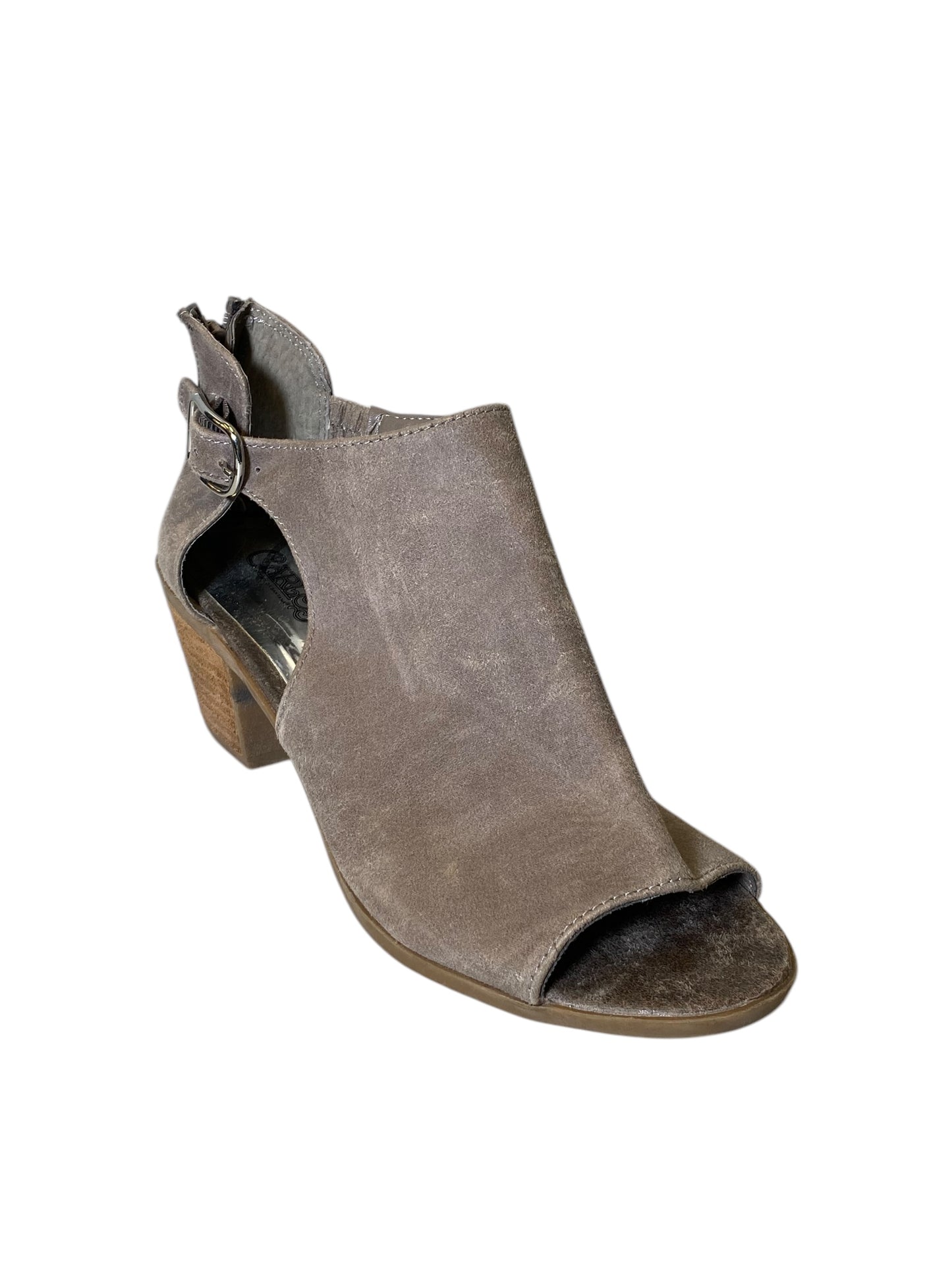 Sandals Heels Block By Carlos By Carlos Santana In Taupe, Size: 7.5