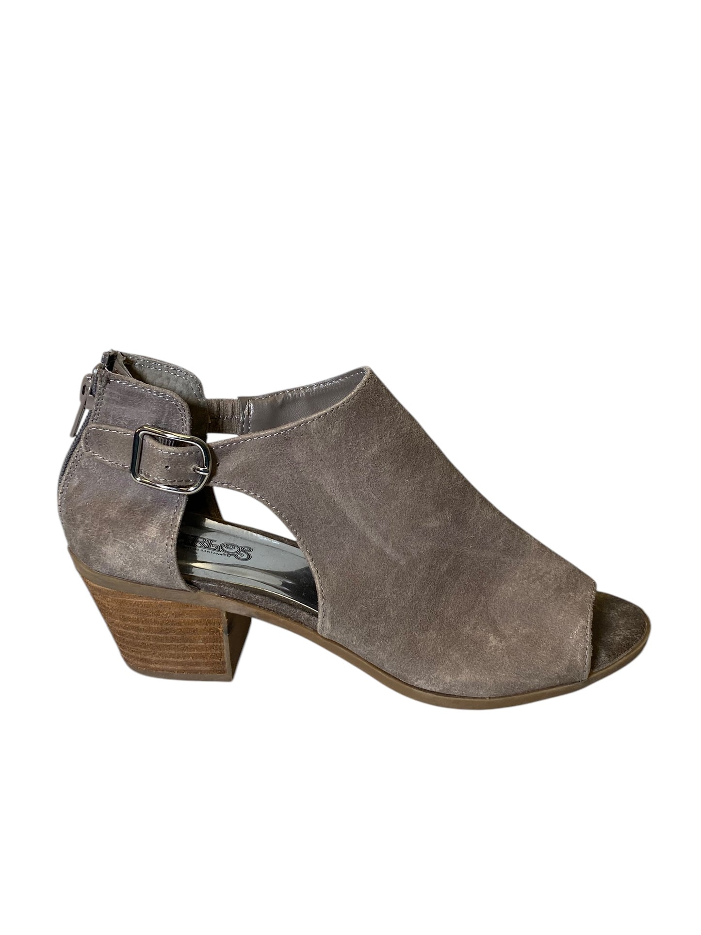 Sandals Heels Block By Carlos By Carlos Santana In Taupe, Size: 7.5