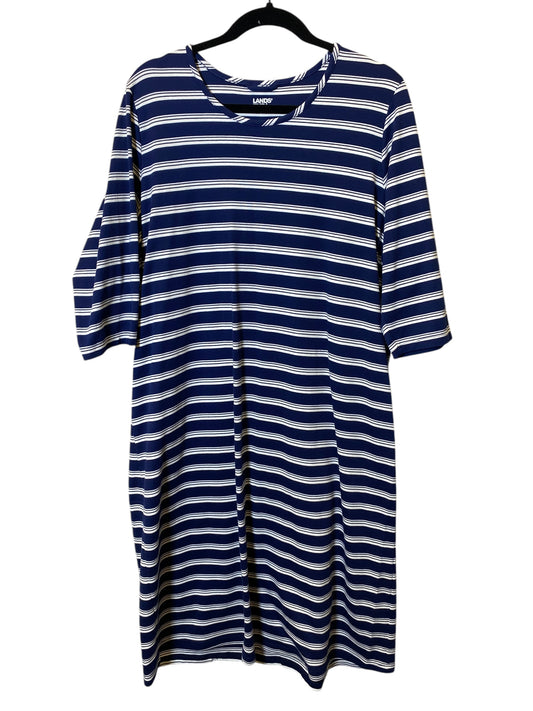 Dress Casual Midi By Lands End In Striped Pattern, Size: 1x