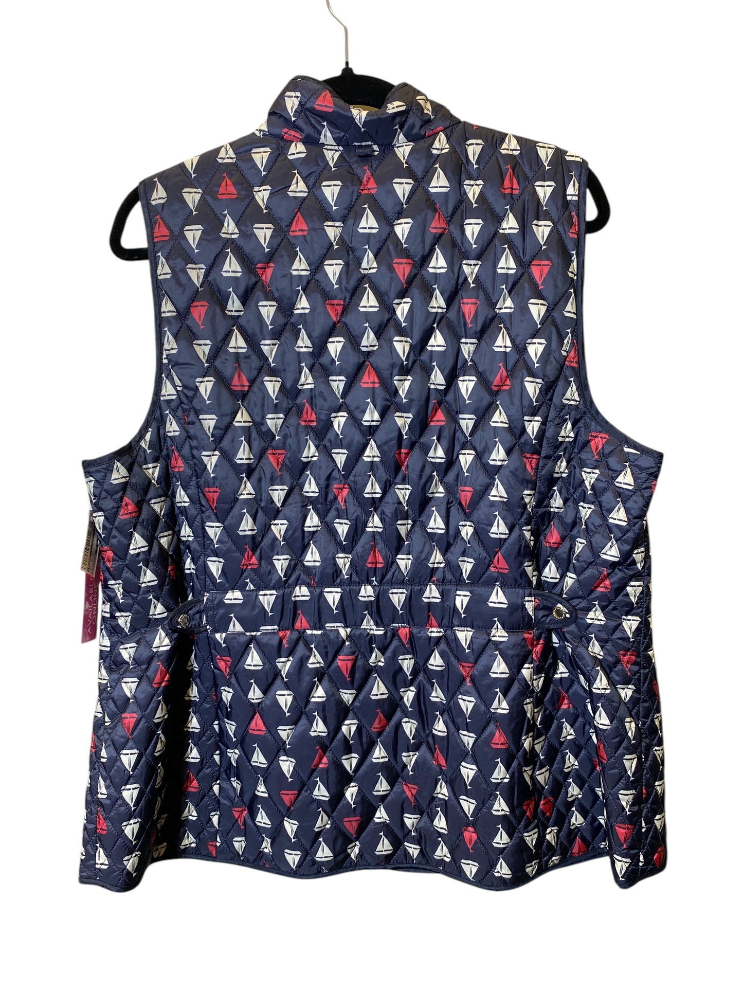 Vest Puffer & Quilted By Talbots In Nautical Print, Size: 1x