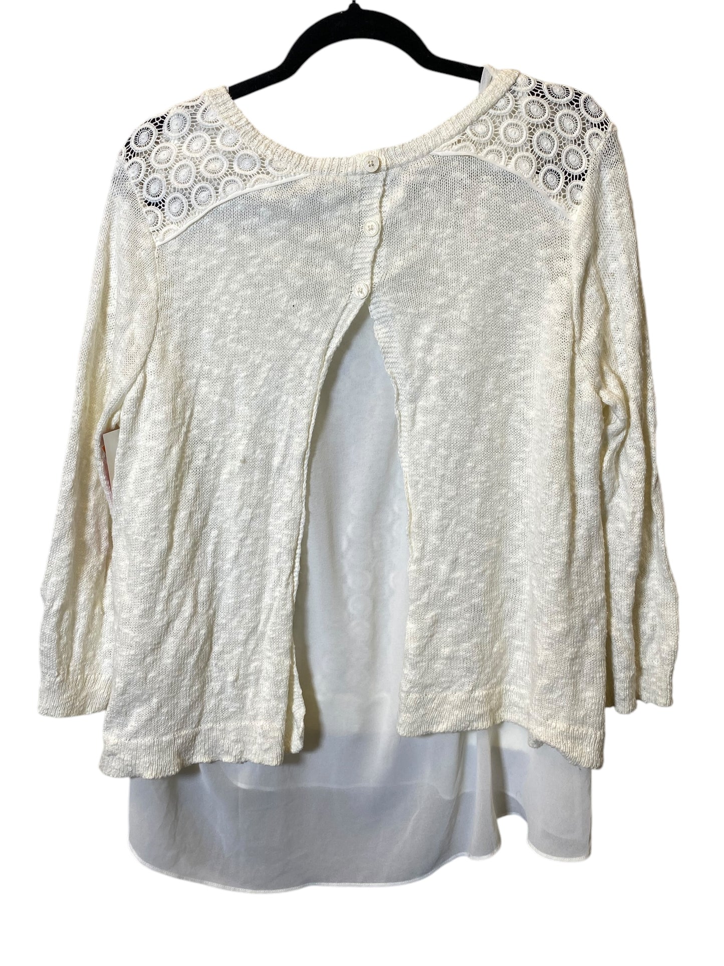 Top Long Sleeve By Lucky Brand In Cream, Size: Xl