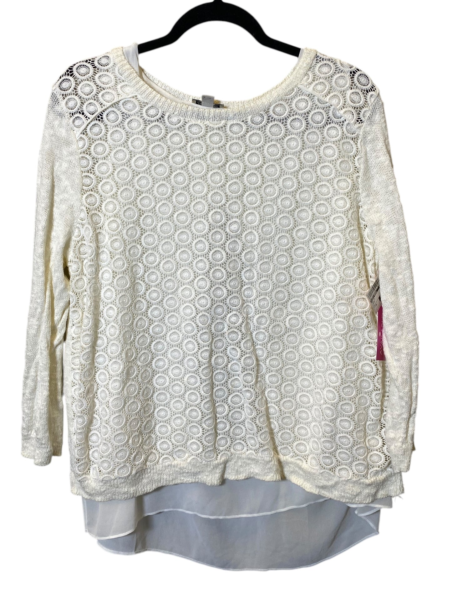 Top Long Sleeve By Lucky Brand In Cream, Size: Xl