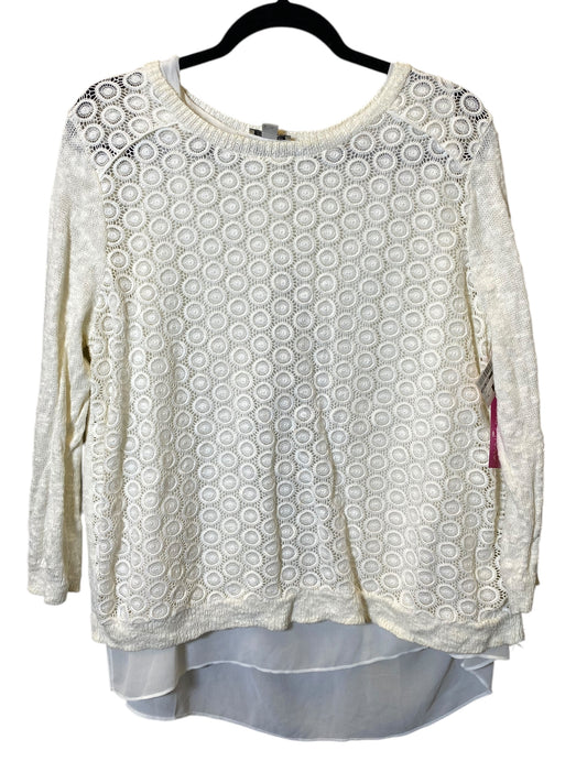 Top Long Sleeve By Lucky Brand In Cream, Size: Xl