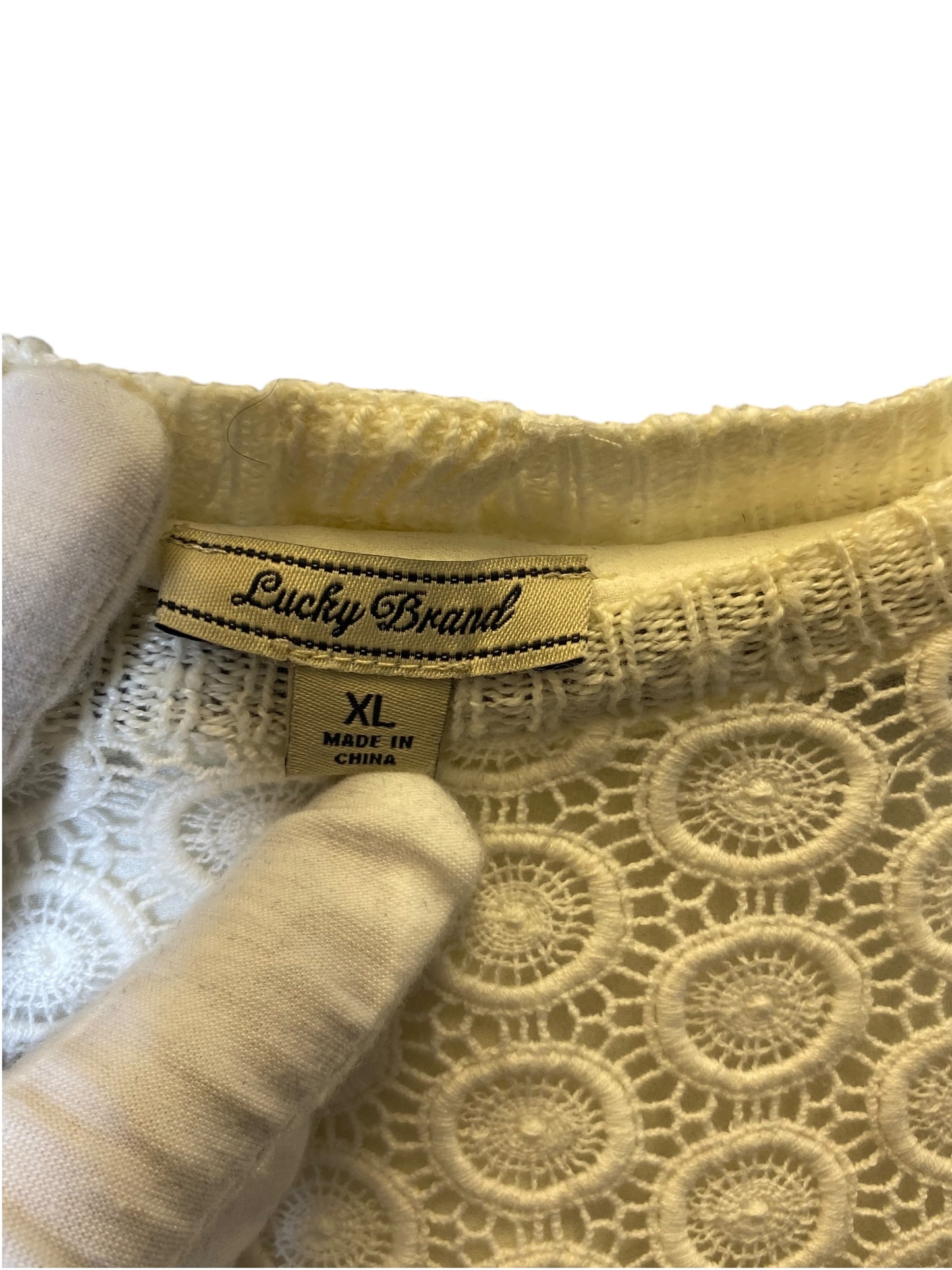 Top Long Sleeve By Lucky Brand In Cream, Size: Xl