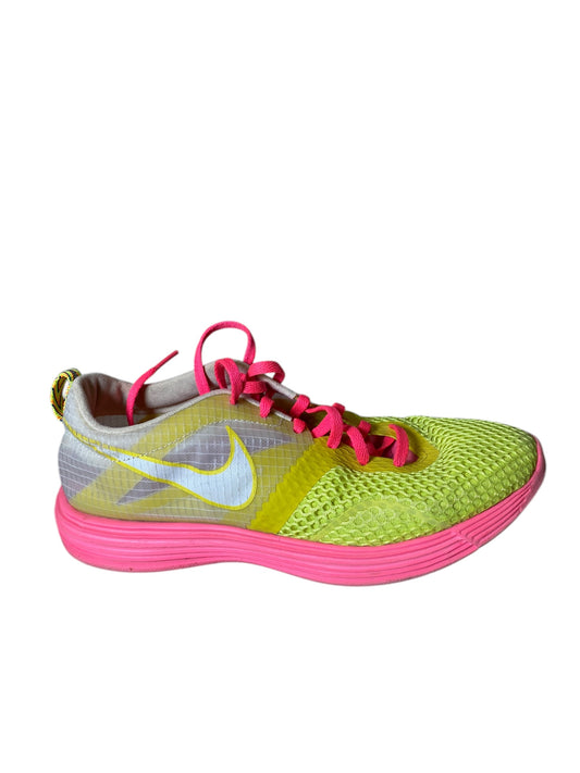 Shoes Sneakers By Nike In Pink & Yellow, Size: 7.5