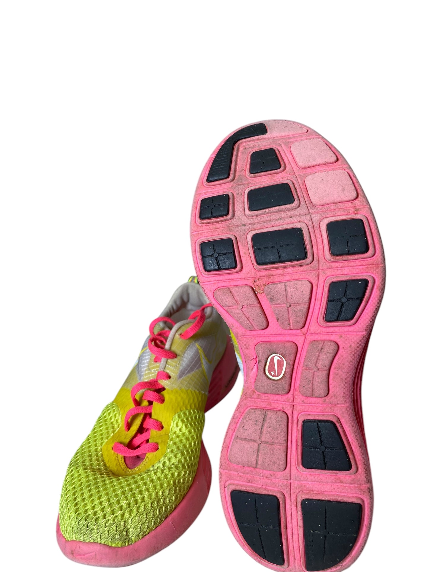 Shoes Sneakers By Nike In Pink & Yellow, Size: 7.5